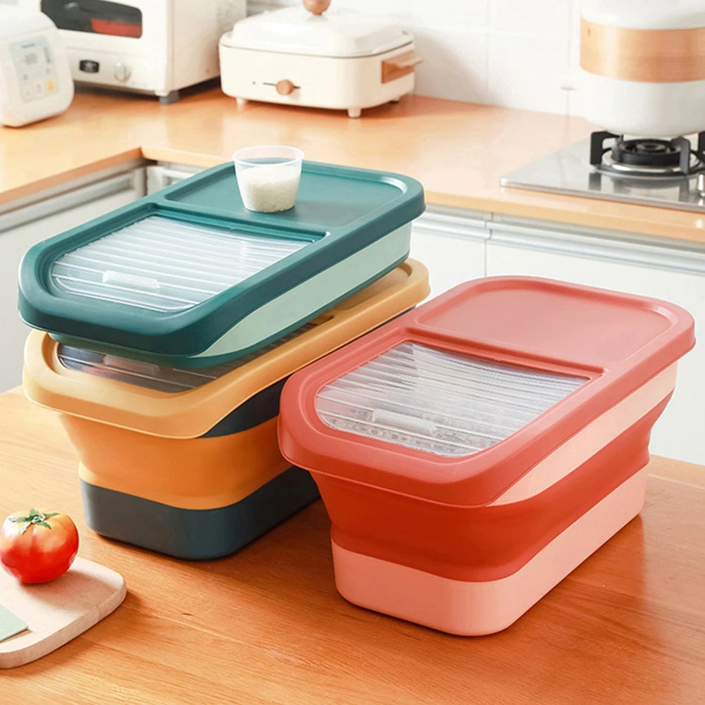 Cat Dog Food Storage Container Moisture-proof Split Design Easy to Disassemble Large Capacity Folding Sealed Pet Food Container