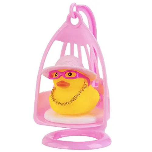 Car Duck Ornament Rubber Duck Car Dashboard Decoration Car Dashboard Decoration Accessories with Mini Hat Chair or Skateboard
