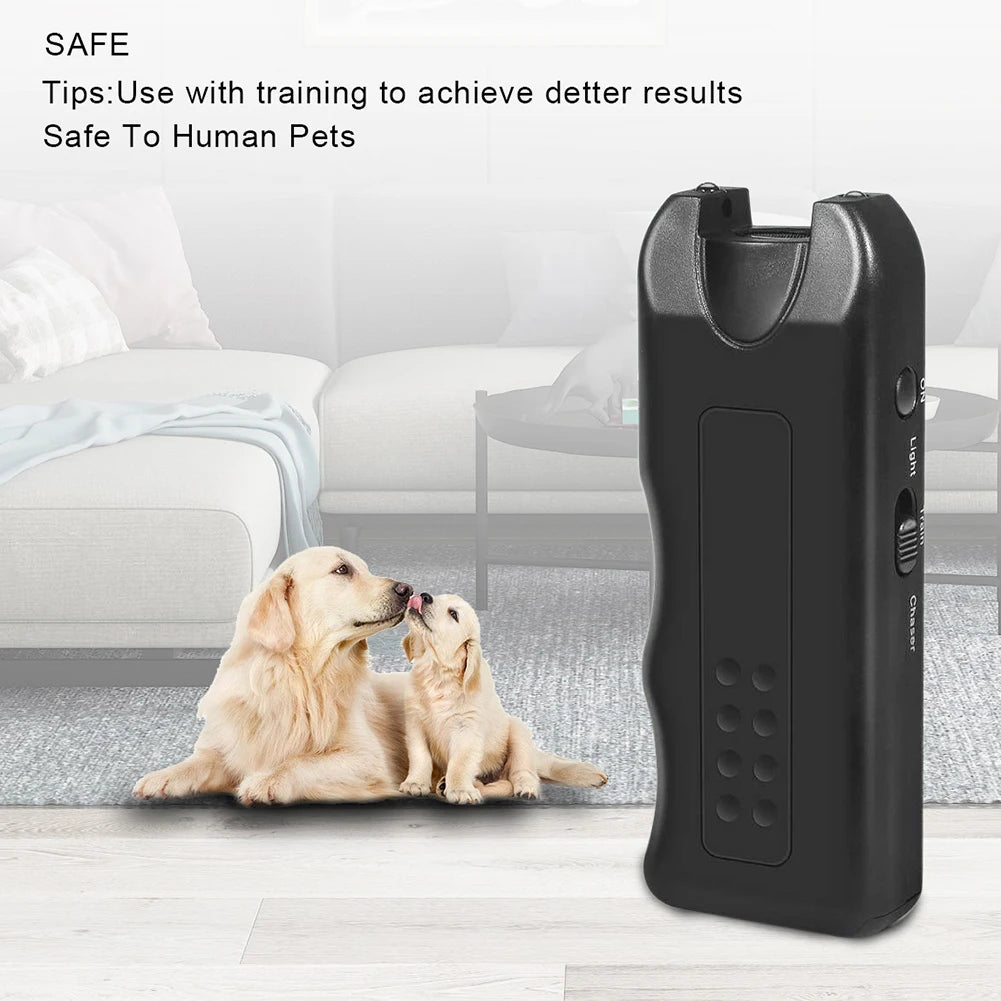 Ultrasonic Anti Barking Device Portable Dog Barking Control Device with LED Light Dog Bark Deterrent Battery Powered for Outdoor