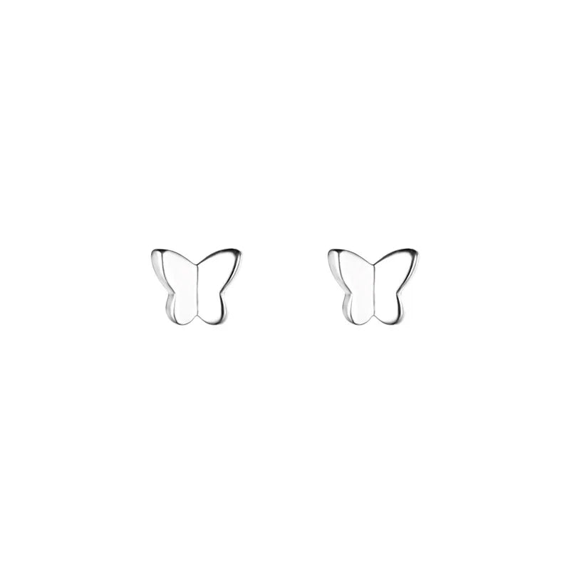 925 Sterling Silver Cute Mini Butterfly Small Stud Earrings Children Girl Simple Romantic Piercing Jewelry Accessories