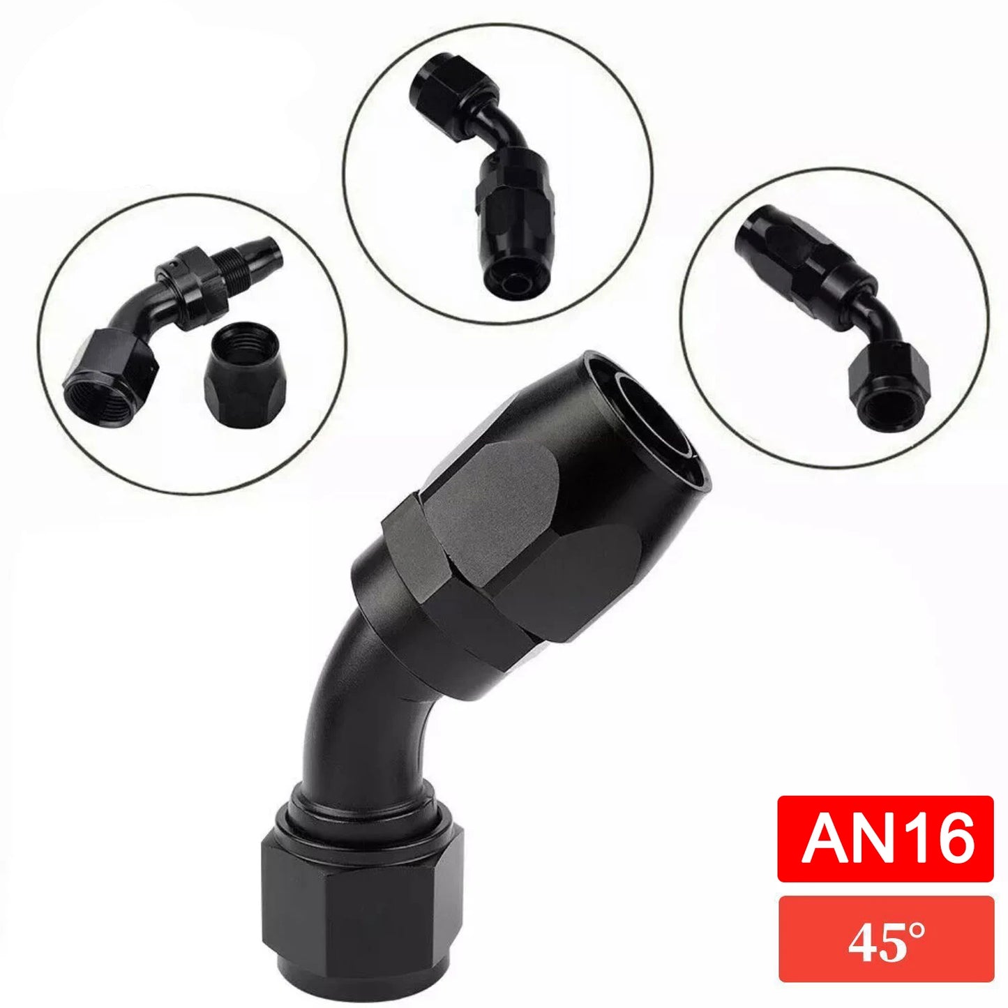 1 Pc Universal AN10 AN12 AN16 Straight 45 60 90 120 150 180 Degree Oil Fuel Swivel Hose End Fitting Oil Hose End Adaptor Kit