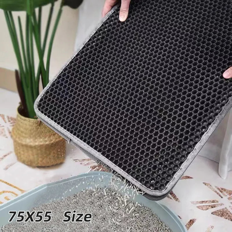 Cat Litter Mat Cat Accessories Double-layer Non-slip Big Pet Litter Box Filter MatWear Resistant Cat Litter Mat Free Shipping