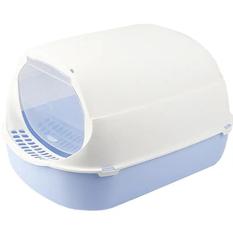 Cat Toilet With Spoon Closed Sandbox Fully Enclosed Pet Litter Box Pet Accessories Cat Excrement Basin Splash Proof Clean Basin