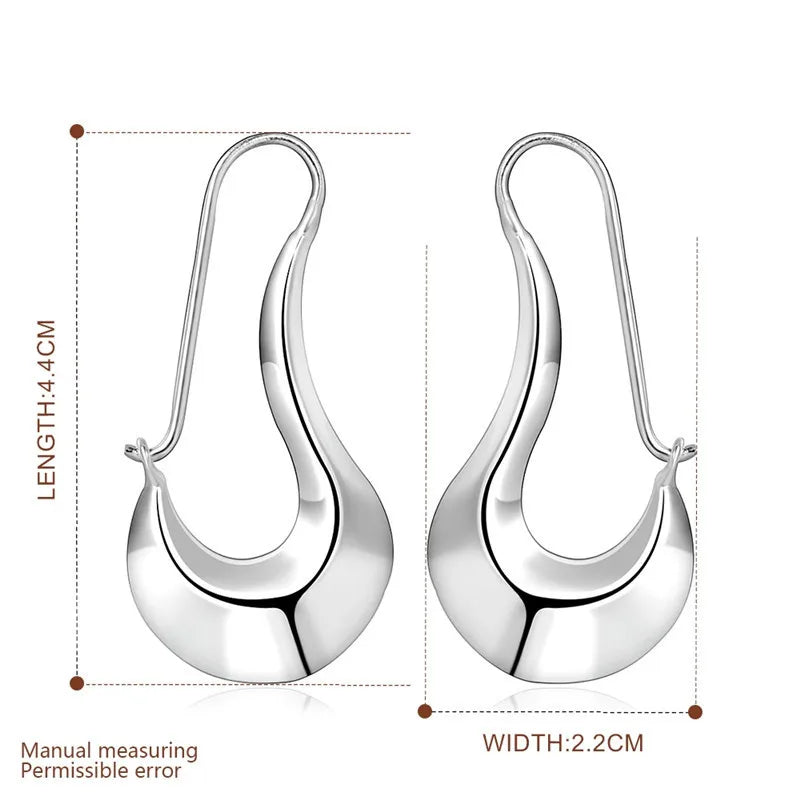 925 Sterling Silver Classic Shoe Drop Earrings Charm Women Jewelry Fashion Wedding Engagement Party Gift