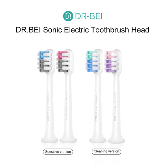 Dr.Bei Original Replacement Brush Heads for Electric Toothbrush Sensitive/Cleaning Heads Apply Sonic Toothbrush Bristle Nozzles