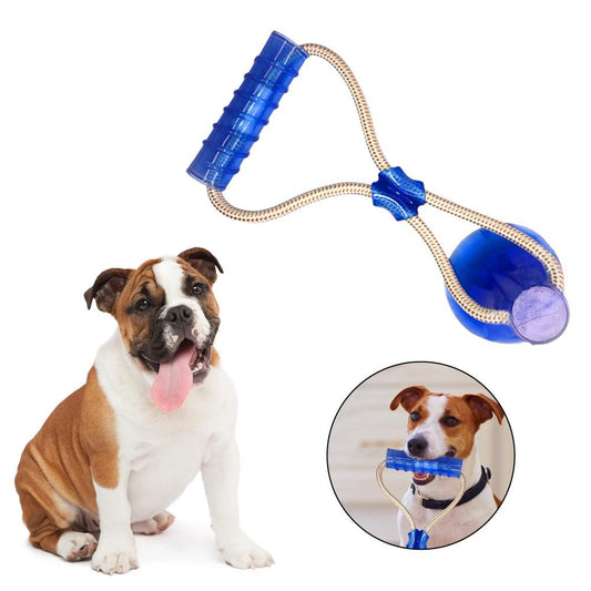 Dog Toys for Aggressive Chewers Interactive Teething Tug Rubber Toy with Suction Cup Rope for Puppy Playing Teeth Cleaning