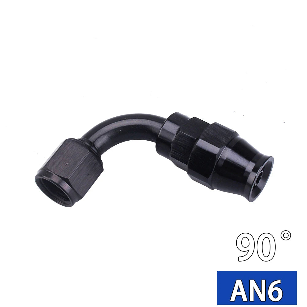 AN4 AN6 AN8 AN10 straight 045 90 180 Degree Reusable Hose End Fitting Adapter For Swivel PTFE Oil Fuel Line Hose End Fitting