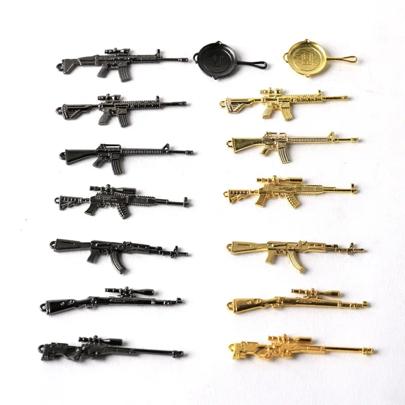 Wholesale Bike Car Yellow Rubber Duck Accessories Weapon Gold Black M416 AKM 98K AMW Duck Toy Bicycle Car Decoration Duckling