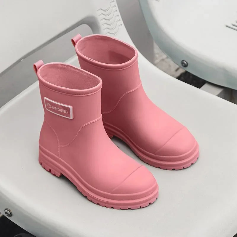 Fashionable Rain Boots for Women Thick Soles Versatile Korean Version Non-slip Wear-resistant, Casual Adult Outdoor Rubber Shoes