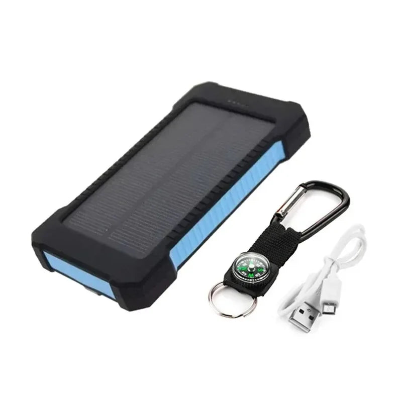 200000mAh Portable Solar Power Bank External Battery Fast Charging Waterproof Powerbank with SOS Flashlight Poverbank for Huawei