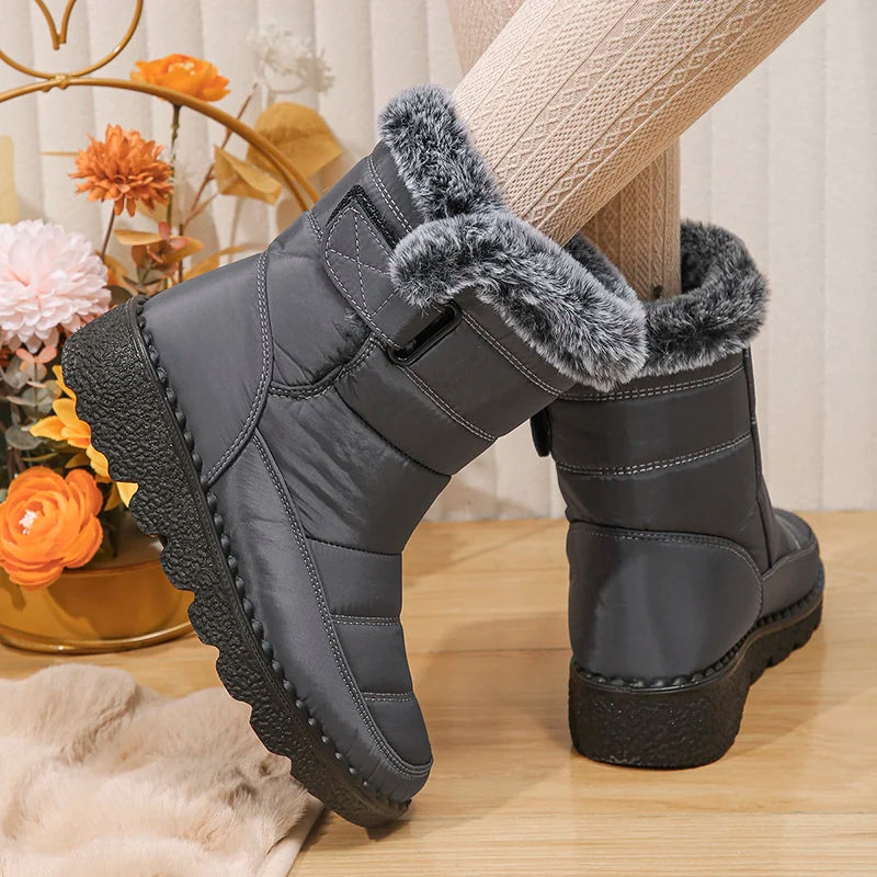 2023 Waterproof Snow Boots for Women Winter Shoes Faux Fur Plush Ankle Boots Woman Plus Size Non-Slip Warm Cotton Botas Mujer