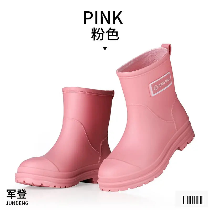 Fashionable Rain Boots for Women Thick Soles Versatile Korean Version Non-slip Wear-resistant, Casual Adult Outdoor Rubber Shoes