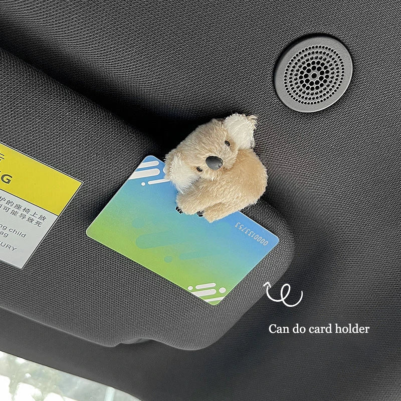 Cute Koala Car Interior Decoration Auto Rearview Mirror Central Control Screen Decoration Sun Visor Card Clip Car Accessories