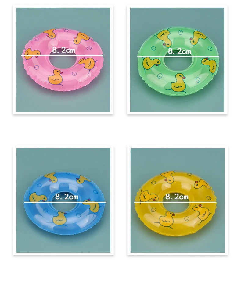 Little Yellow Duck Small Swimming Ring Decorative Ornaments Fashion Style Milk Tea Shop Gifts Toys Accessories Wholesale