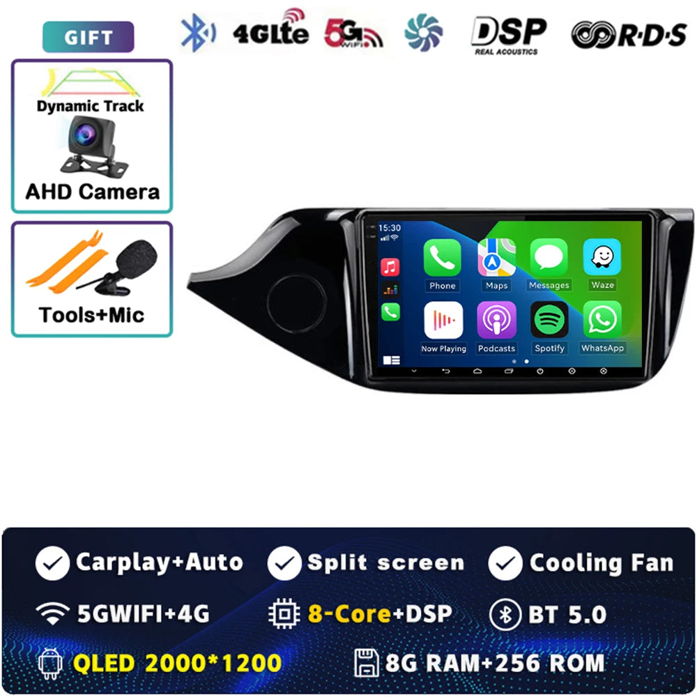 Android 14 Carplay Car Radio For KIA Cee'd CEED JD 2012 2013 2014 - 2018 Multimedia Video Player Navigation GPS Stereo 2 Din DVD