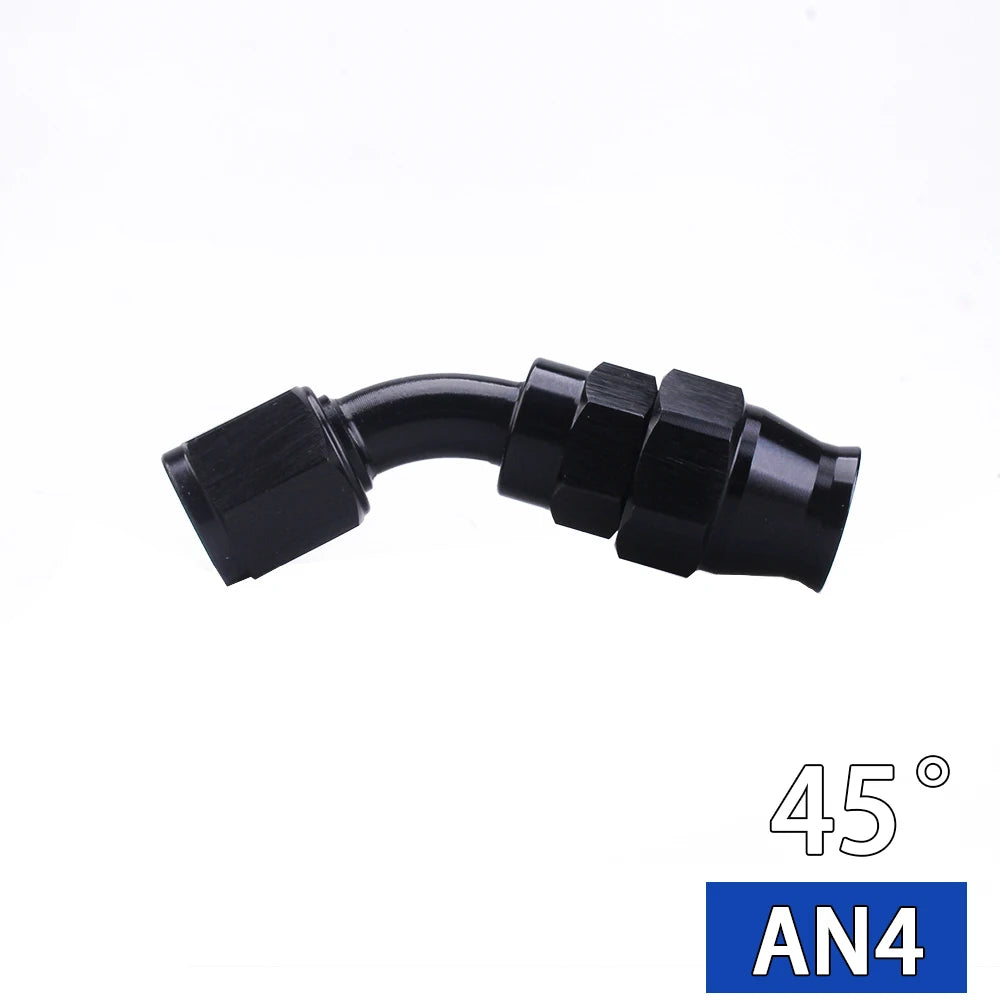 AN4 AN6 AN8 AN10 straight 045 90 180 Degree Reusable Hose End Fitting Adapter For Swivel PTFE Oil Fuel Line Hose End Fitting