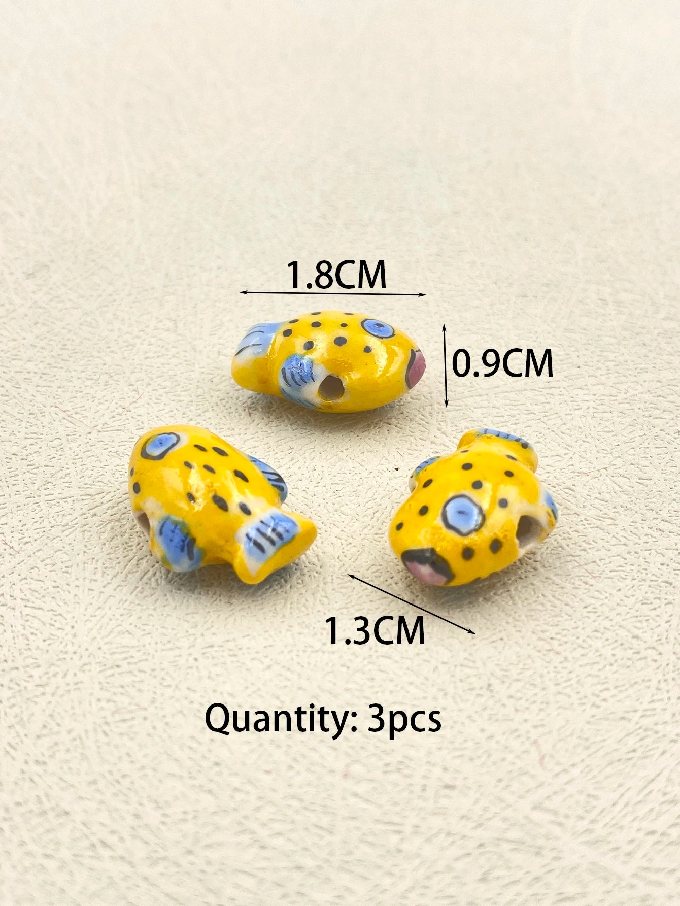 2022 New Style 27 Colors 18MM Clownfish Tropical Fish Ceramic Beads Porcelain for Key Chain Bracelet DIY Handmade Free Shipping