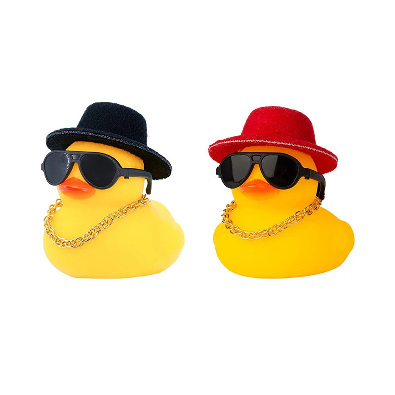 2 Set Car Duck Mini Car Dashboard Yellow Rubber Duckies Toy Jeep Duck Party Favor Car Decoration Table Ornament Car Accessory