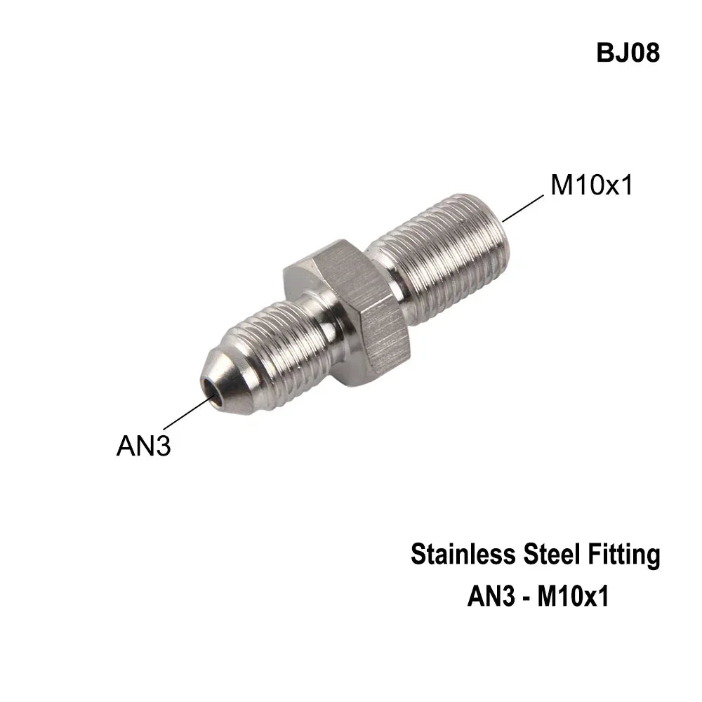 1PC Stainless Steel AN3 to AN -3 Straight Brake Swivel Hose End banjo Fitting 3/8-24