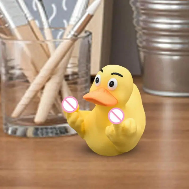Middle Finger Duck Funny Middle Finger Duck Garden Statue Yellow Duck Middle Finger Ornament Home Bedroom Desk Car Decoration