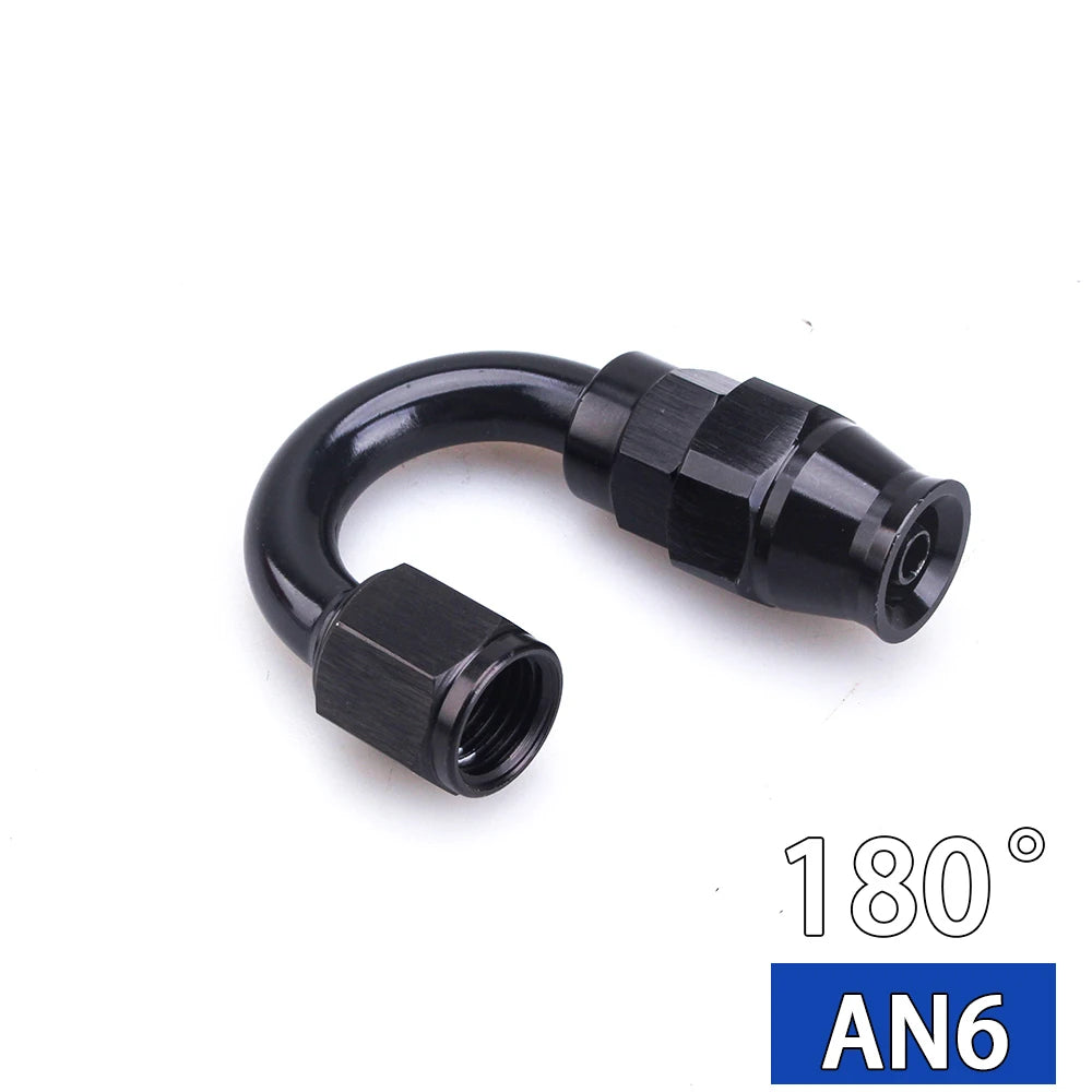 AN4 AN6 AN8 AN10 straight 045 90 180 Degree Reusable Hose End Fitting Adapter For Swivel PTFE Oil Fuel Line Hose End Fitting