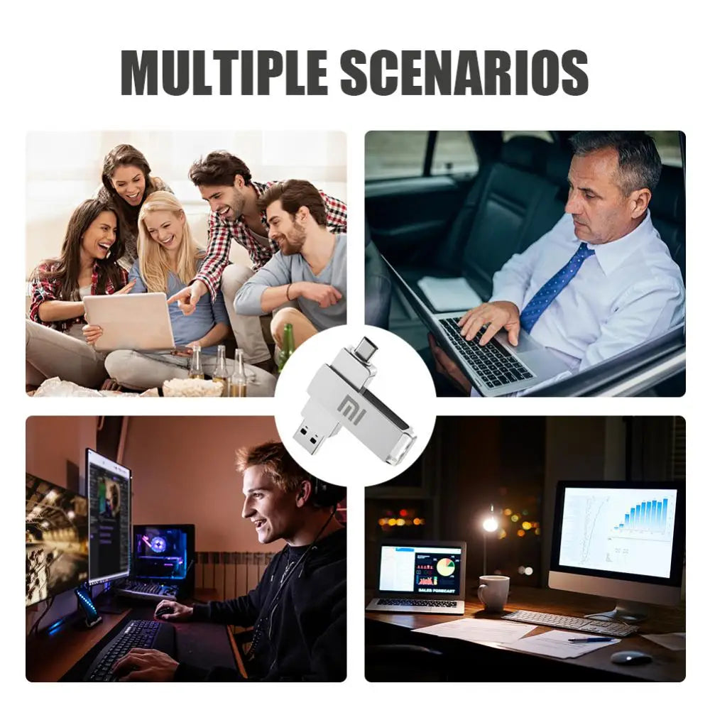 Original Xiaomi Metal USB Flash Drive 2TB USB U Disk Flash Drives High Speed Pendrive 1TB Portable USB Memory Drive Accessory