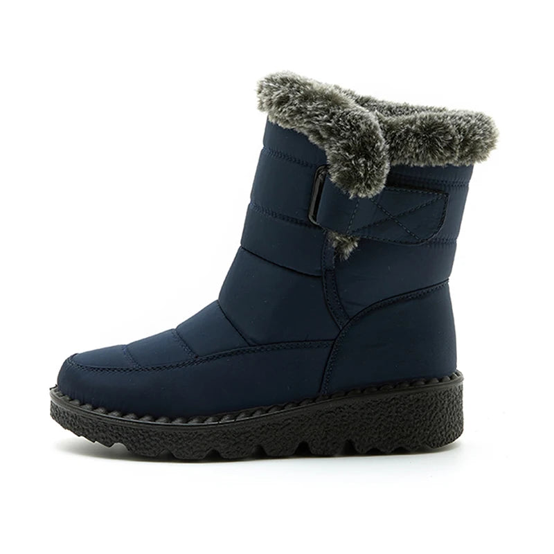 2023 Waterproof Snow Boots for Women Winter Shoes Faux Fur Plush Ankle Boots Woman Plus Size Non-Slip Warm Cotton Botas Mujer