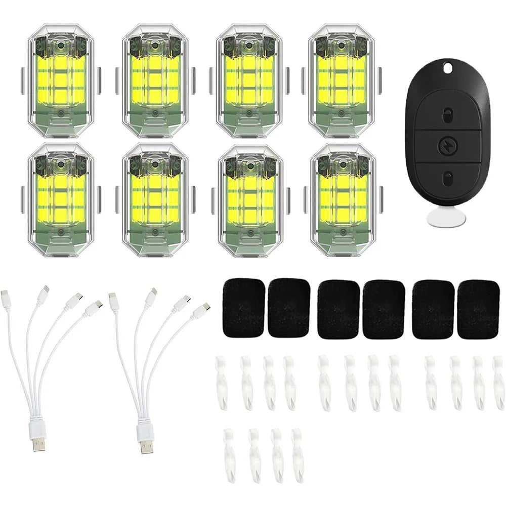 Car Strobe Waterproof Wireless Remote Control Motorcycle Anti-collision Warning Led Lamp