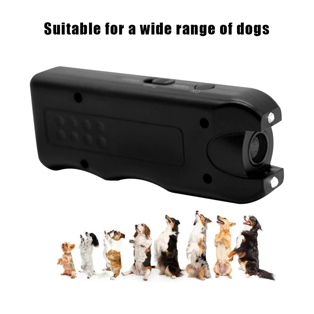 Ultrasonic Anti Barking Device Portable Dog Barking Control Device with LED Light Dog Bark Deterrent Battery Powered for Outdoor