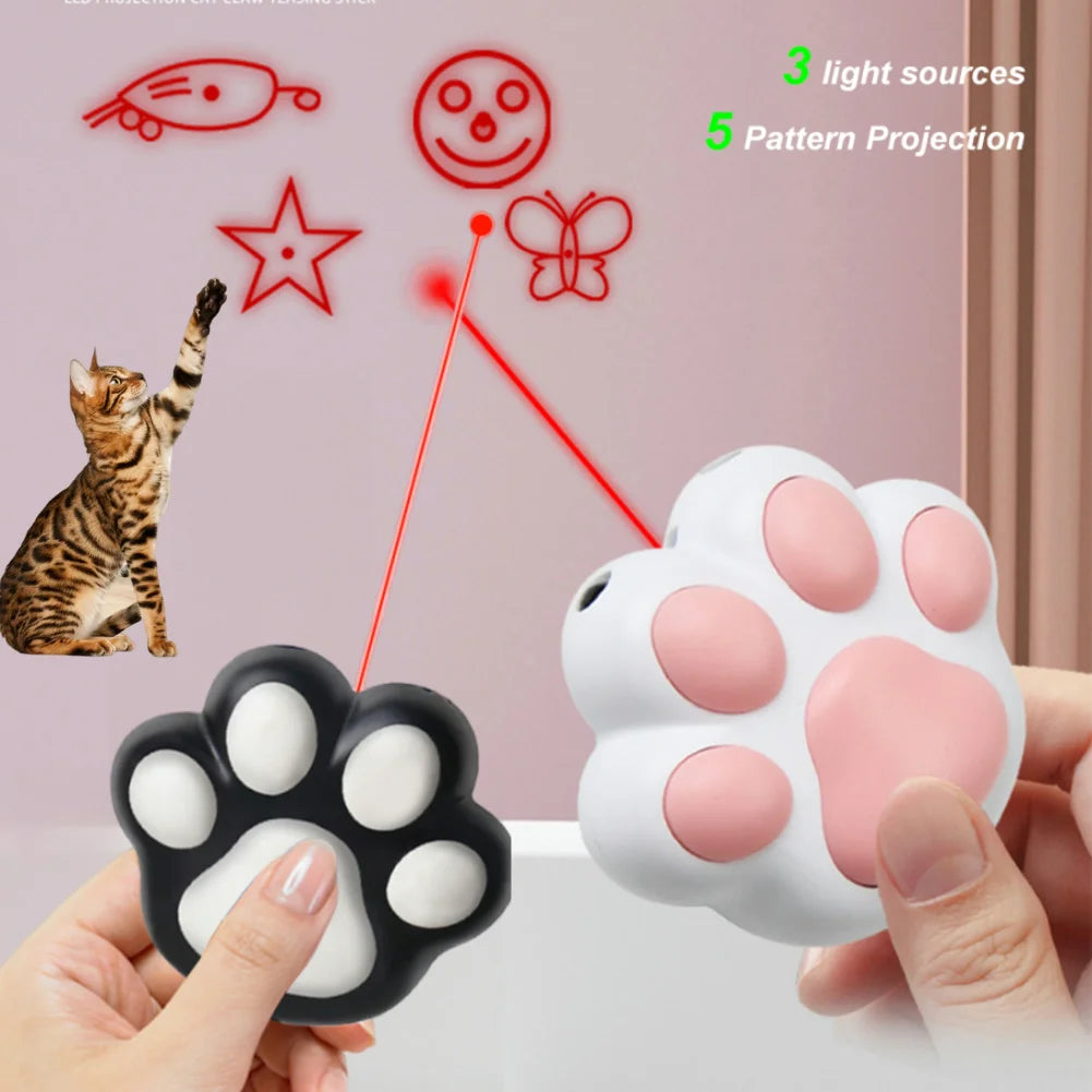 Cat Toys 5 Adjustable Patterns Training Chaser Interactive Toy USB Rechargeable Cat Laser Toy for Indoor Cats Dogs Pets