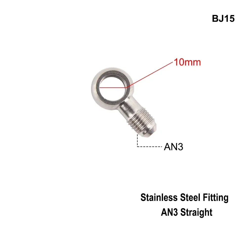 1PC Stainless Steel AN3 to AN -3 Straight Brake Swivel Hose End banjo Fitting 3/8-24