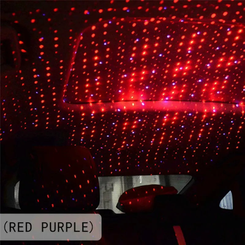 Car Roof Star Light Interior USB LED Starry Lights Atmosphere Projector Decoration Night Home Decor Galaxy Light Car Accessories