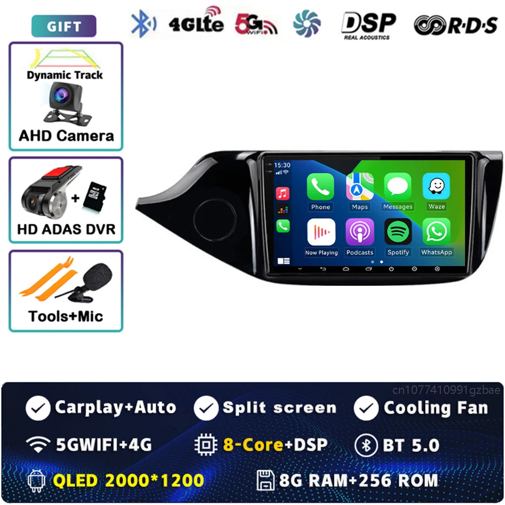 Android 14 Carplay Car Radio For KIA Cee'd CEED JD 2012 2013 2014 - 2018 Multimedia Video Player Navigation GPS Stereo 2 Din DVD