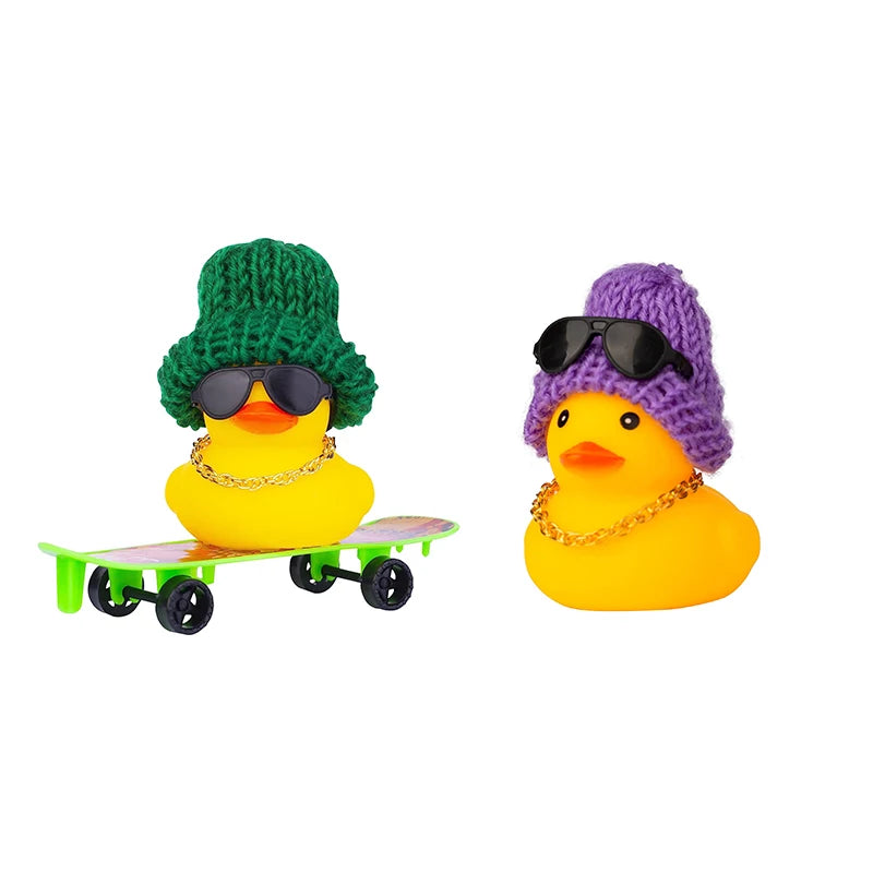2 Set Car Duck Mini Car Dashboard Yellow Rubber Duckies Toy Jeep Duck Party Favor Car Decoration Table Ornament Car Accessory