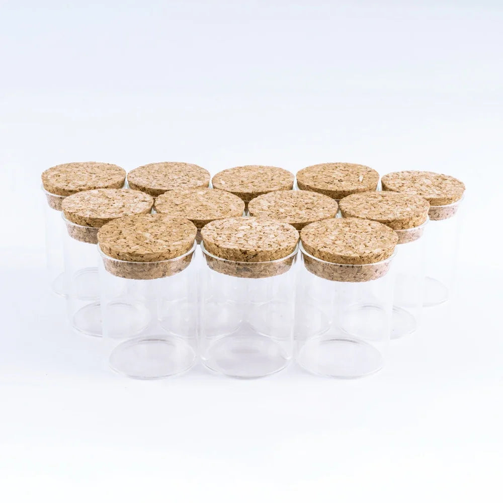 6pcs/Lot Glass Bottle 60*47mm 60ml Stopper Spicy Storage Corks Jar Small Vial Bottle Containers Glass Simple Spice Storage Jars