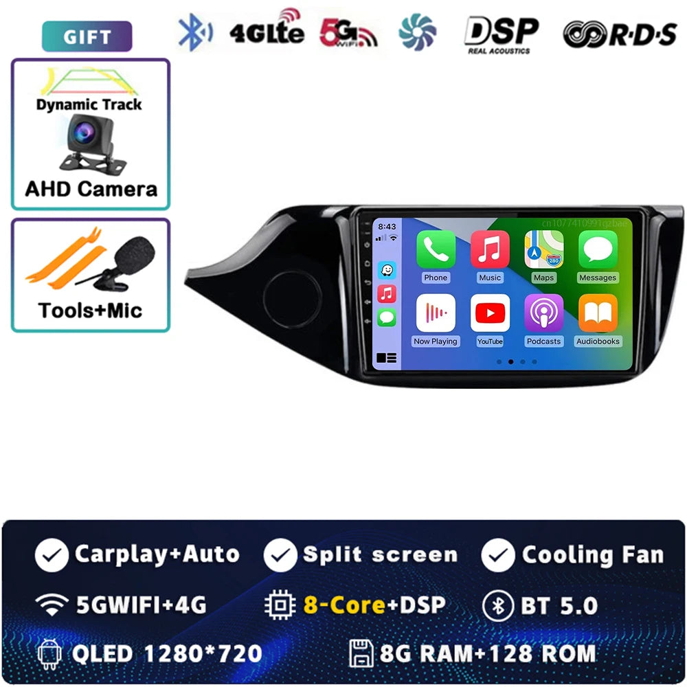 Android 14 Carplay Car Radio For KIA Cee'd CEED JD 2012 2013 2014 - 2018 Multimedia Video Player Navigation GPS Stereo 2 Din DVD