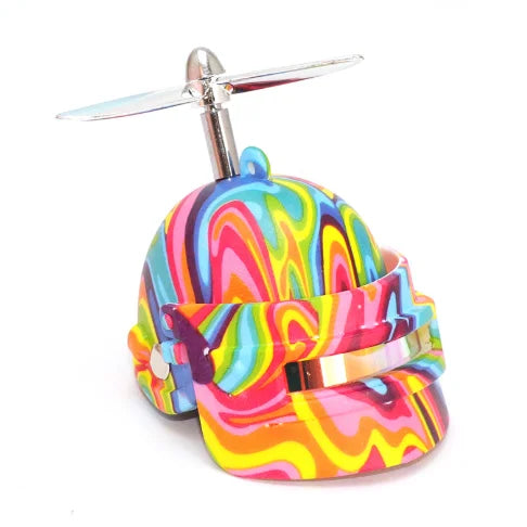 Car Interior Decoration Yellow Duck Accessories Three-level Helmet with Silver Propeller Duck Accessories Weapons Toy Gun AMW