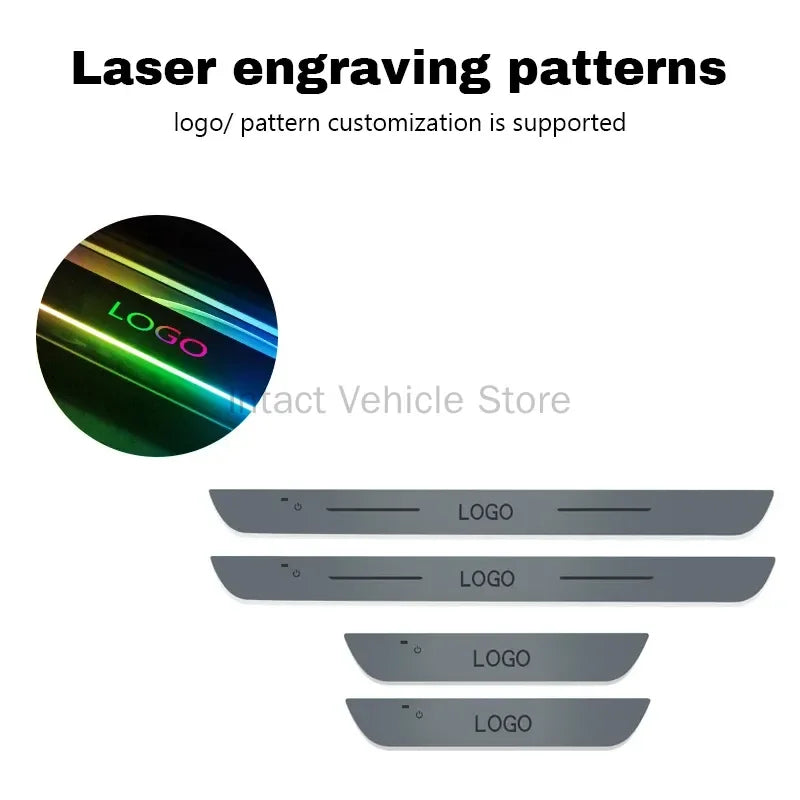 Custom car threshold bar free wiring welcome pedal atmosphere light led car intelligent sensing magic streamer decorative light