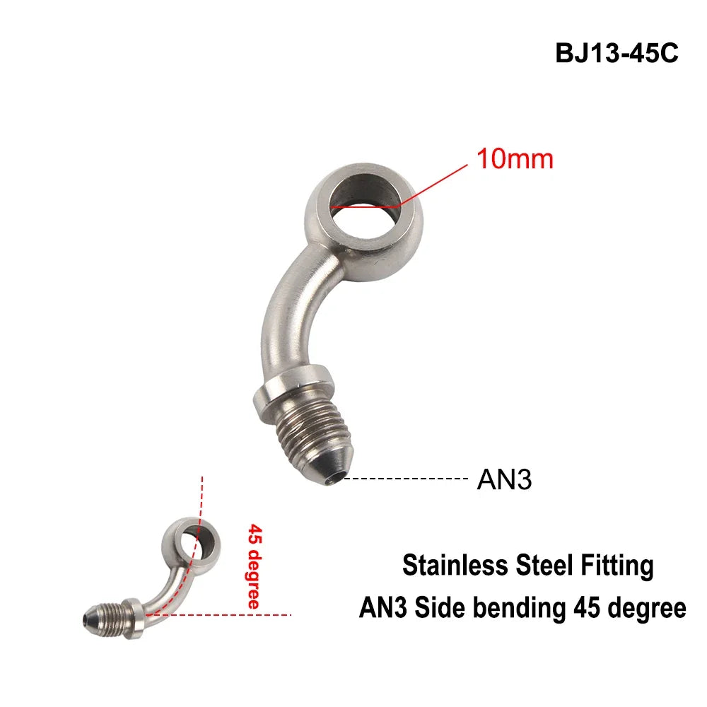 1PC Stainless Steel AN3 to AN -3 Straight Brake Swivel Hose Ends Car Fitting