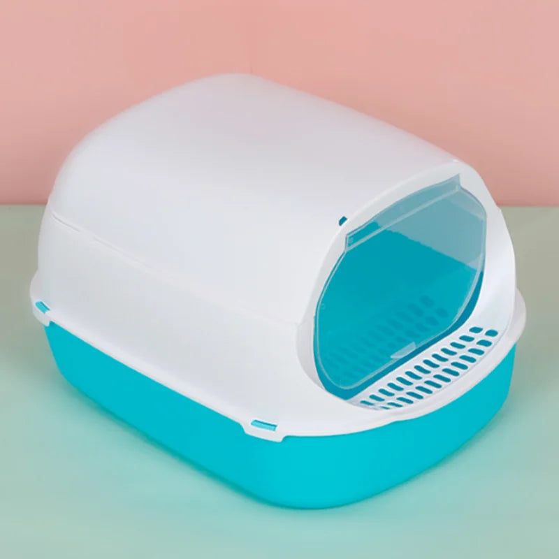 Cat Litter Box Kitten Anti Splash Toilet Litter Tray Indoor Bedpans Fully Enclosed Plastic Sandbox Pet Litter Box Cat Supplies