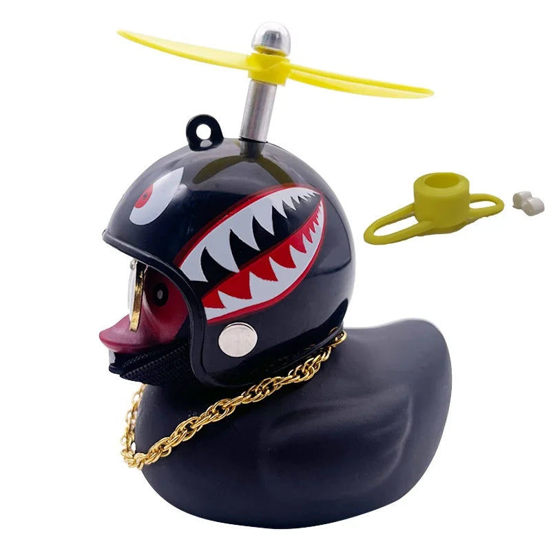 Car Cute Little Yellow Duck with Helmet Propeller Wind-breaking Duck Auto Internal Decoration Car Ornaments Accessories Kids Toy
