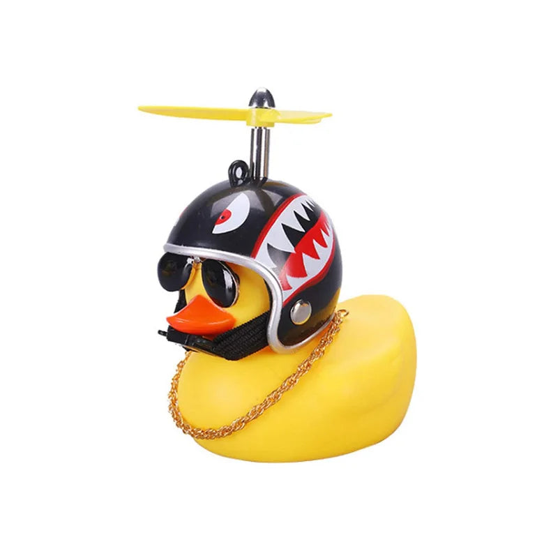 Car Cute Little Yellow Duck with Helmet Propeller Wind-breaking Duck Auto Internal Decoration Car Ornaments Accessories Kids Toy