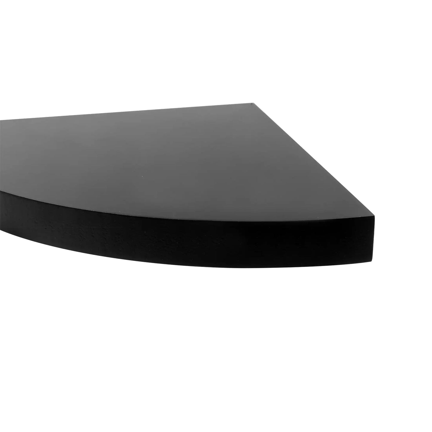 9.45" Round Corner Decorative Floating Shelf, Set of 2, Black