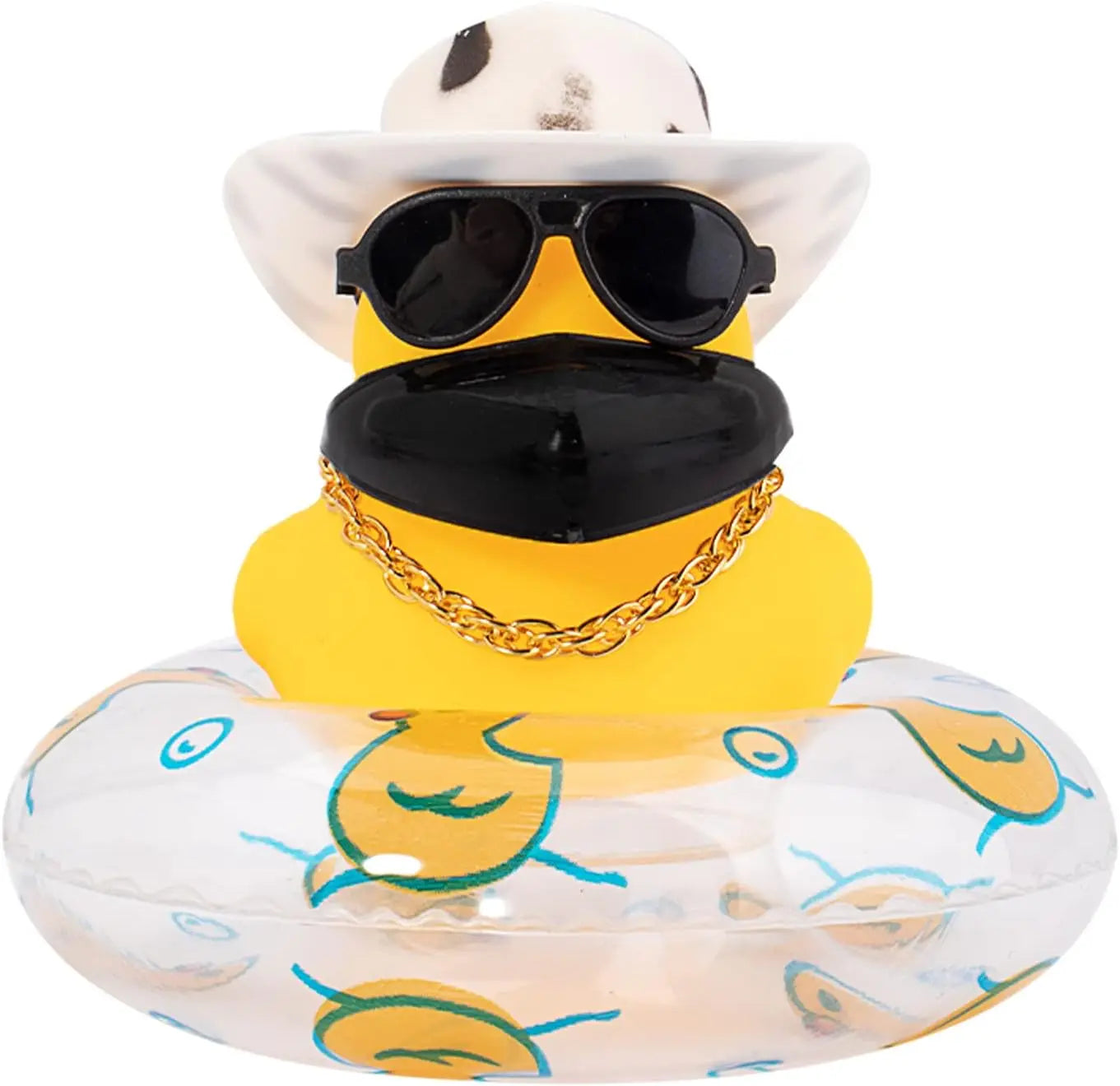 Mini Rubber Resin Duck  for Car Decoration Dashboard Car Decoration Funny Sunglasses for  House Interior and Office Decoration