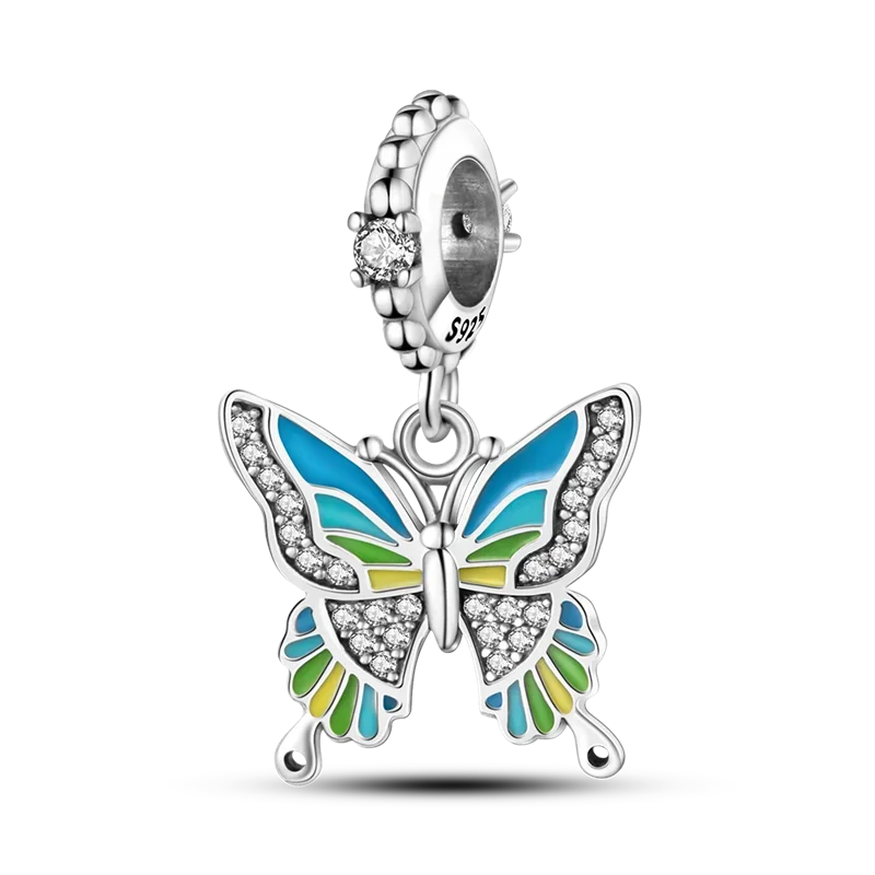 925 Silver Butterfly Cupid Charms Fit Pandora 925 Original Bracelet Charms Pendientes Mujer Necklace Charms for Jewelry Making