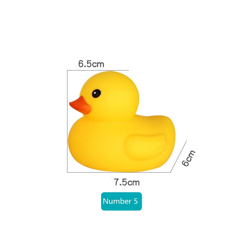 Cute Duck with Squeeze Sound Bath Toy Soft Rubber Float Ducks Play Bath Game Fun Gifts For Children Kids Baby