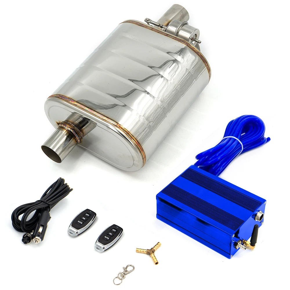 2"/2.5"/2.75"/3'' Inch Exhaust Muffler With Dump Vacuum Valve Stainless Steel Exhaust Cutout Remote Control Set Pump Controller