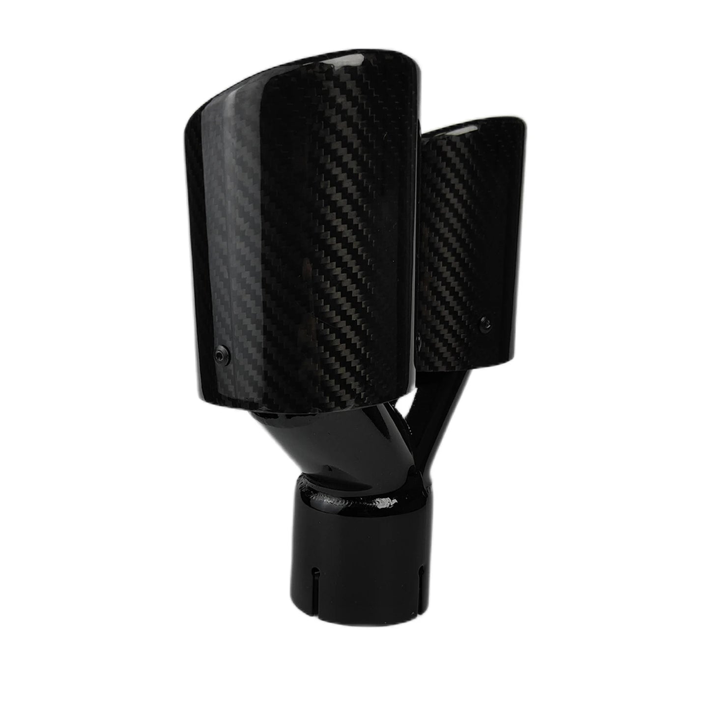 1 Pcs Universal Car Carbon Fibre Tail Throat Silencer Length Black Y-Shaped Double Out Twill Glossy Exhaust Muffler Tip