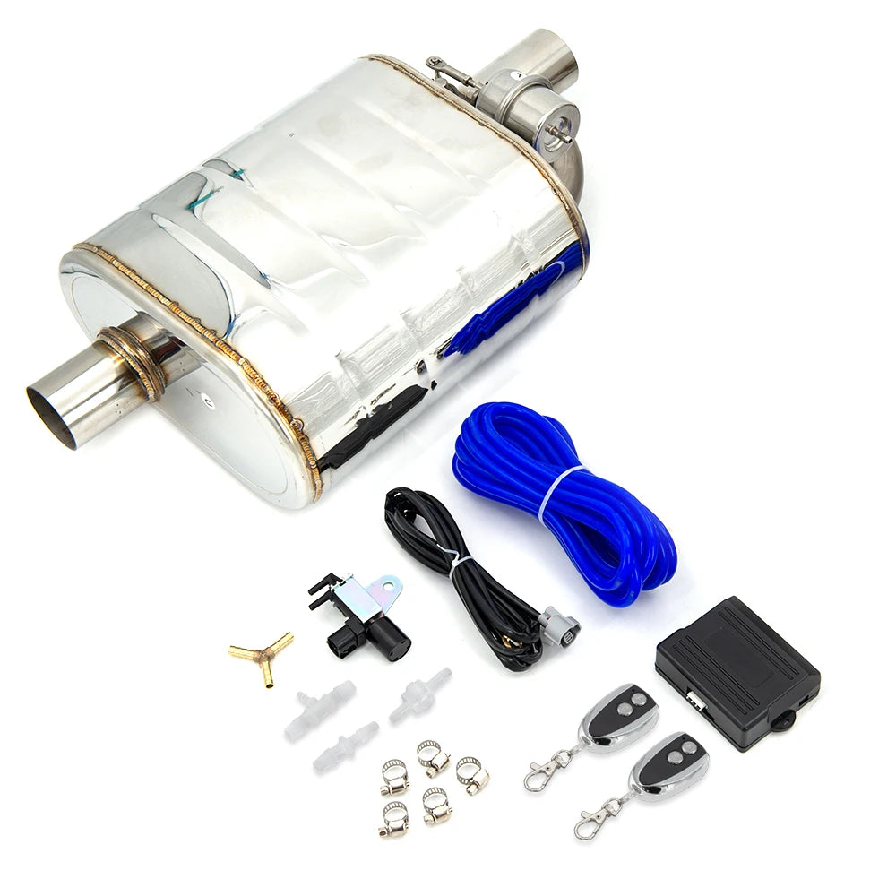 2"/2.5"/2.75"/3'' Inch Exhaust Muffler With Dump Vacuum Valve Stainless Steel Exhaust Cutout Remote Control Set Pump Controller