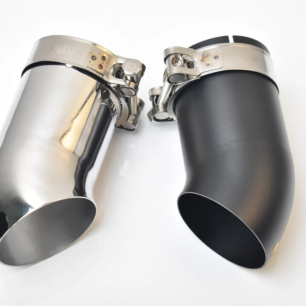 1 Piece Car Matt Black Exhaust 3 Inch Muffler End Tip Silver 45 Degree Bending for 76MM Pipe